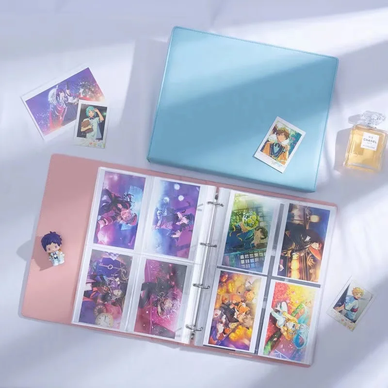 A4 Photocard Binder Glitter D Ring Kpop Photo Album Pocket Sleeves Clear PVC Free Postcard Picture Photocard Holder Collect Book