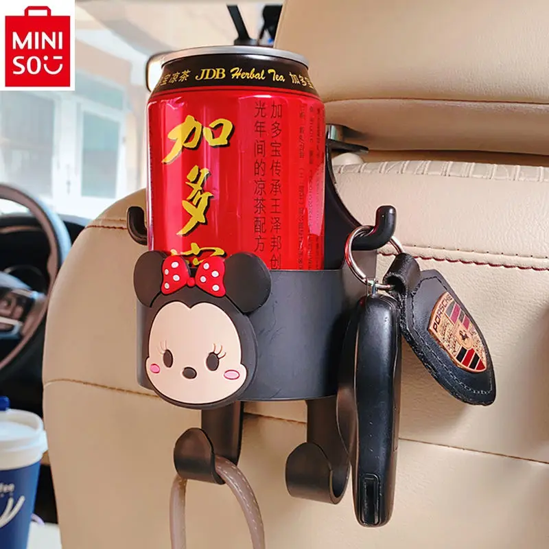 MINISO car storage box multifunctional cup holder hook cute cartoon Mickey Minnie car rear seat backrest supplies