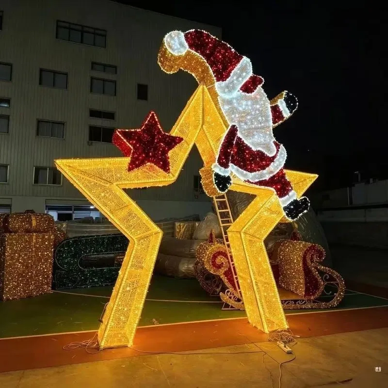 Custom IP65 Outdoor 3D LED Christmas Light Arch Giant Walking Arch for Shopping Mall Square Street Festive Decoration