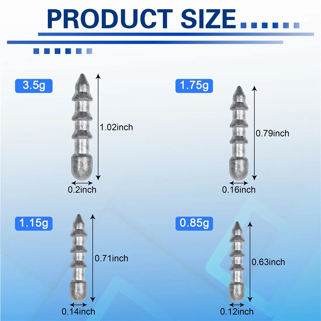 20 قطعة أوزان الأظافر الغطاسون دودة إغراء الوزن إدراج الصيد الغطاسون أحمق تلاعب سمك السلمون المرقط باس الصيد Neko تلاعب صيد السمك