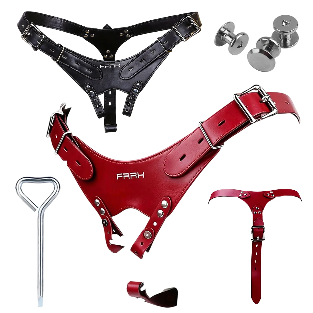 Adjustable PU Leather Body Harness for FRRK Male Chastity Device Anti Drop Cage Fixing Belt Bondage Accessories Adult Sex Toys