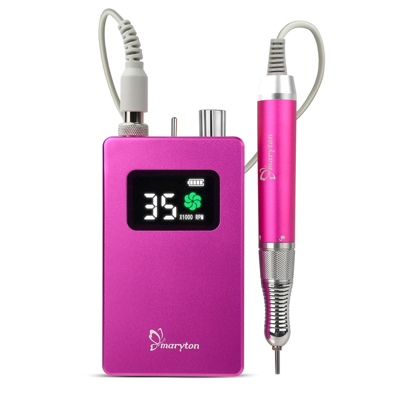 Lightweight Portable 1900mA Rechargeable Battery Nail Drill Machine 35000RPM Manicure E File Tools Set Salon Quality Plastic