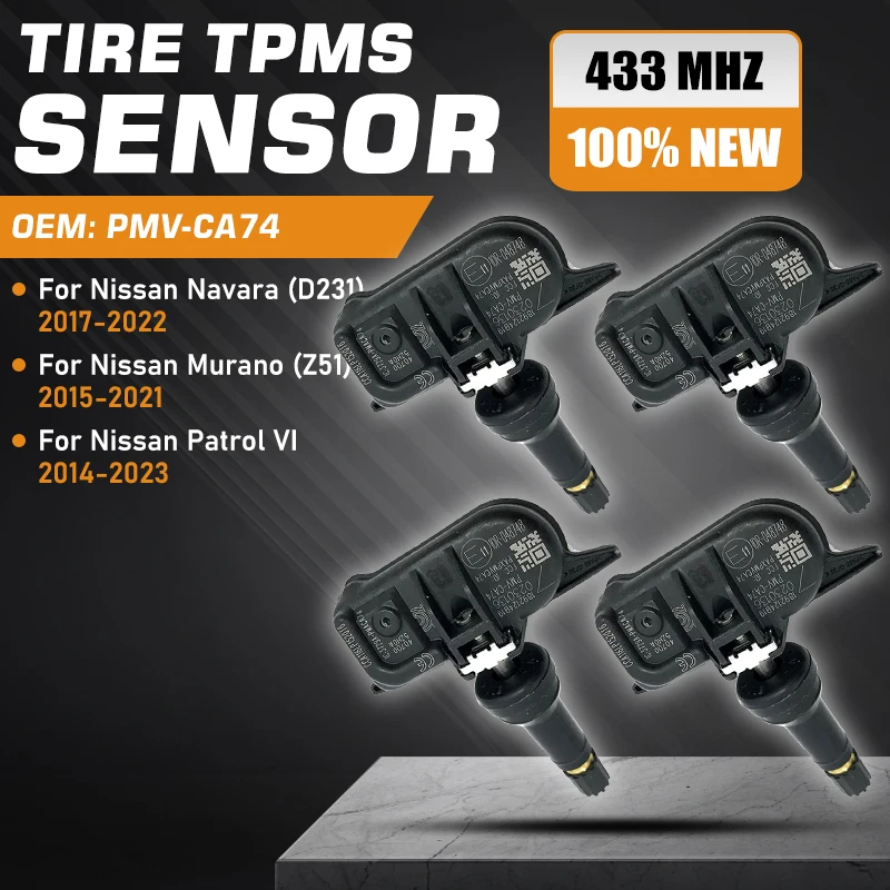 1/4PCS Tire Pressure Monitor Sensor For Nissan Navara D23 2017-2022 TPMS Nissan Murano Z51 2015-2021 Nissan Patrol Y62 2014-2023