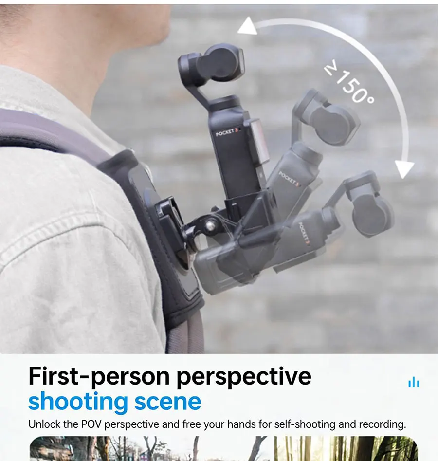 Rucksack-Clip-Halterung für Erstpersonensicht Outdoor-Livestream Vlog-Videoaufnahme für DJI Osmo Pocket 3 Kamera-Zubehör – Detail 2