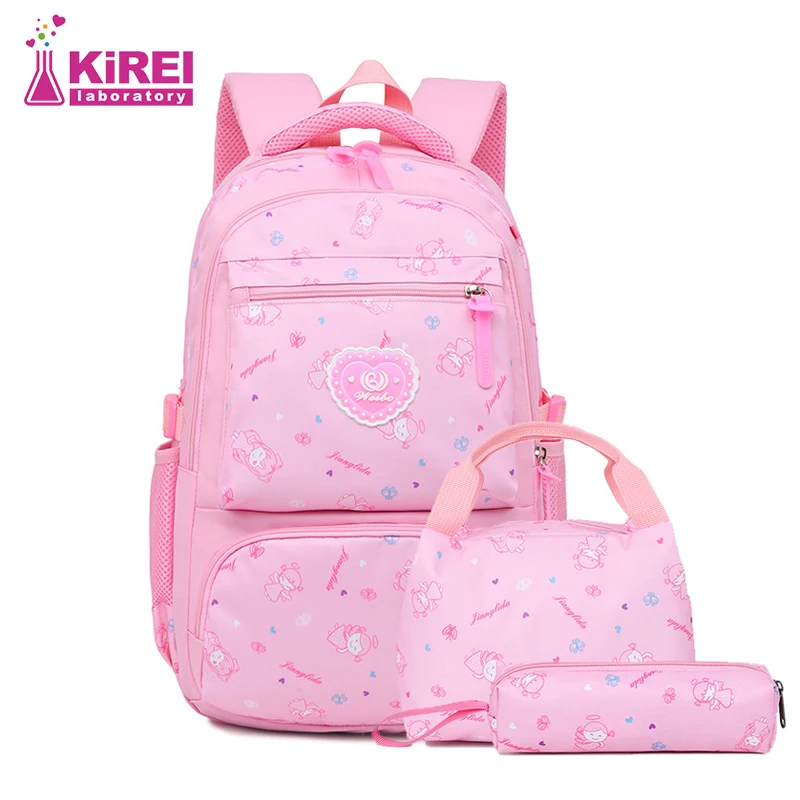 Sweet Cute Printing Children Backpack 3pcs/set School Bag For Teenager Girls Large Capacity Travel Shoulder Bag For Women\'s