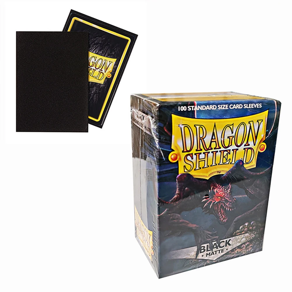 Mangas de cartão para jogo de tabuleiro MTG, Dragon Shield, Matting preto, mangas, tamanho padrão, novo, 66x91mm, 100