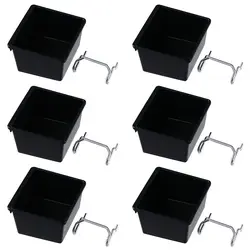 1/6 Sets Pegboard Bins with Hooks and Labels Hooks for Pegboard Box Holder for Workshop Garage  Organizing Accessories Tools