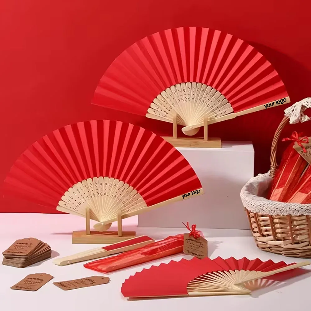 20 pieces 30 pieces 40 pieces 50 pieces bamboo gift fans, Christmas gifts, holiday birthday gifts, summer beach foldin