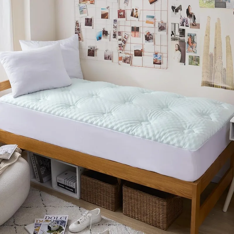 

Топпер для матраса из пены с эффектом памяти Twin XL, наматрасник с подушкой Twin XL для предметов первой необходимости в общежитии колледжа, дышащие матрасы