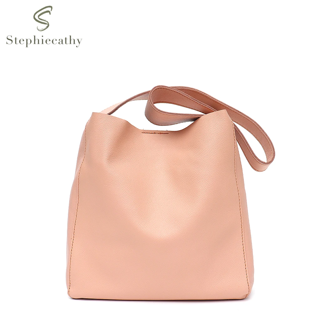 

SC Женская минималистичная мягкая сумка на плечо из натуральной кожи, однотонная повседневная сумка-хобо с напуском и подкладкой на молнии, повседневная простая сумка