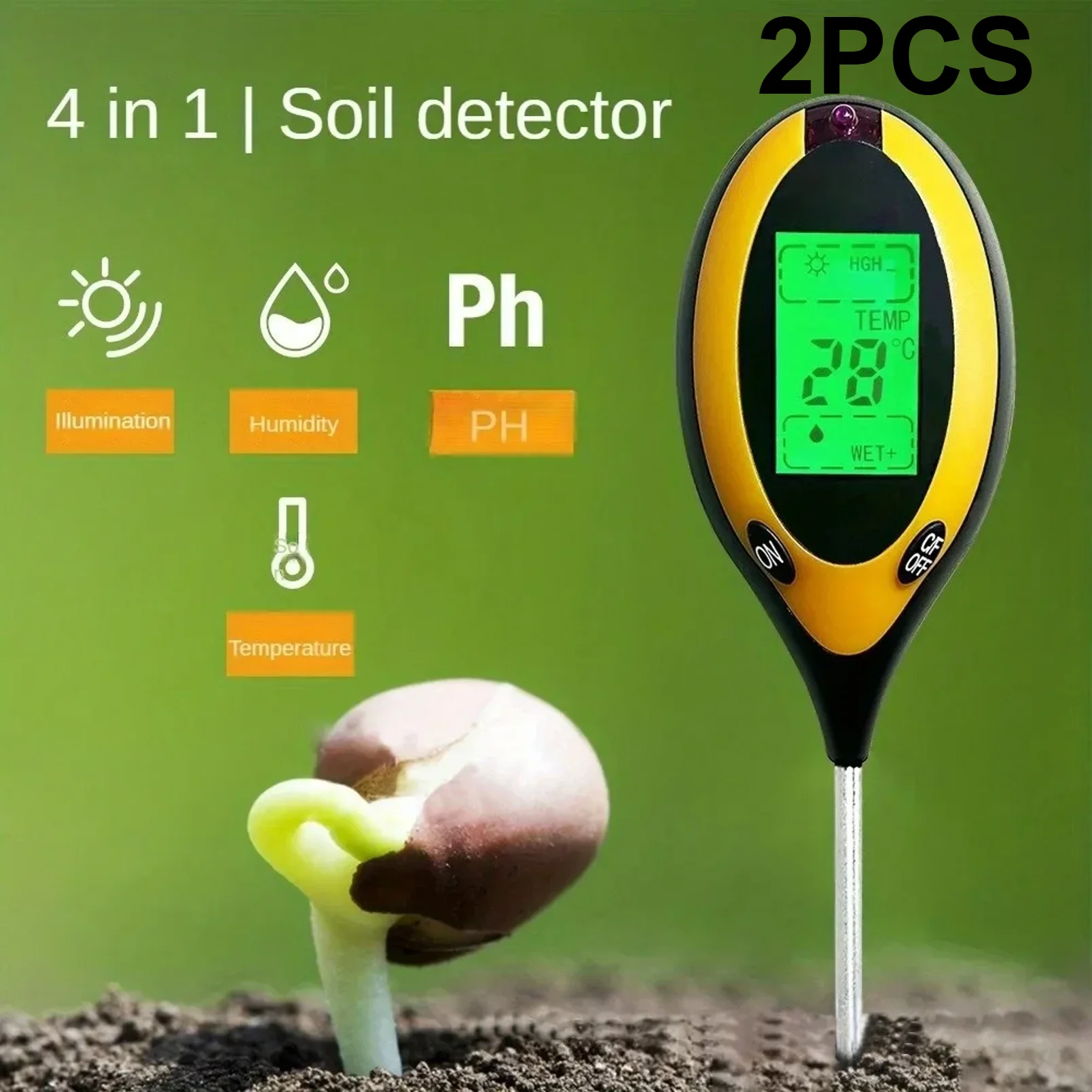 Soil PH and Humidity Tester Nutrient Water Tester High Precision Household Gardening Flower Grass Fertility Meter 1PC 2026 NEW