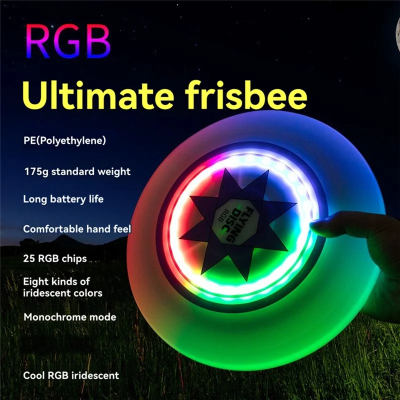-A89Z Flying Disc Flying Disc Luminescence Outdoor Playing 175G 8 Dazzling Color Modes