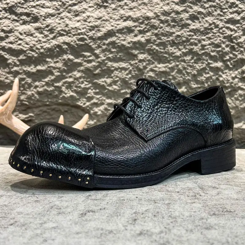 

Luxury Vintage Men Derby Shoes Handmade Genuine Leather Casual Business Dress Shoes Zapatos Hombre