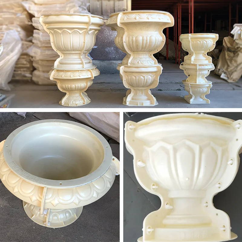 Summer Breeze Round Concrete Planter Mold, DIY Cement Flower Pot, Big Urn Mould, Durable ABS Vase Moldings, 62cm/ 24.41in Dia