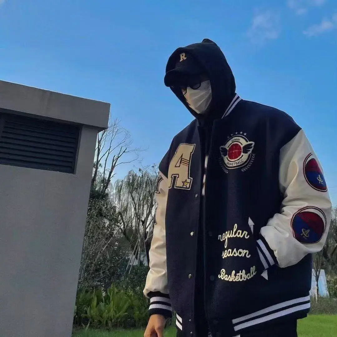 

Свободная мужская куртка Jaet 2024, весенне-осенняя Sli Harajuku Hong Kong Sle, модная верхняя одежда, длинное молодежное пальто-стойка