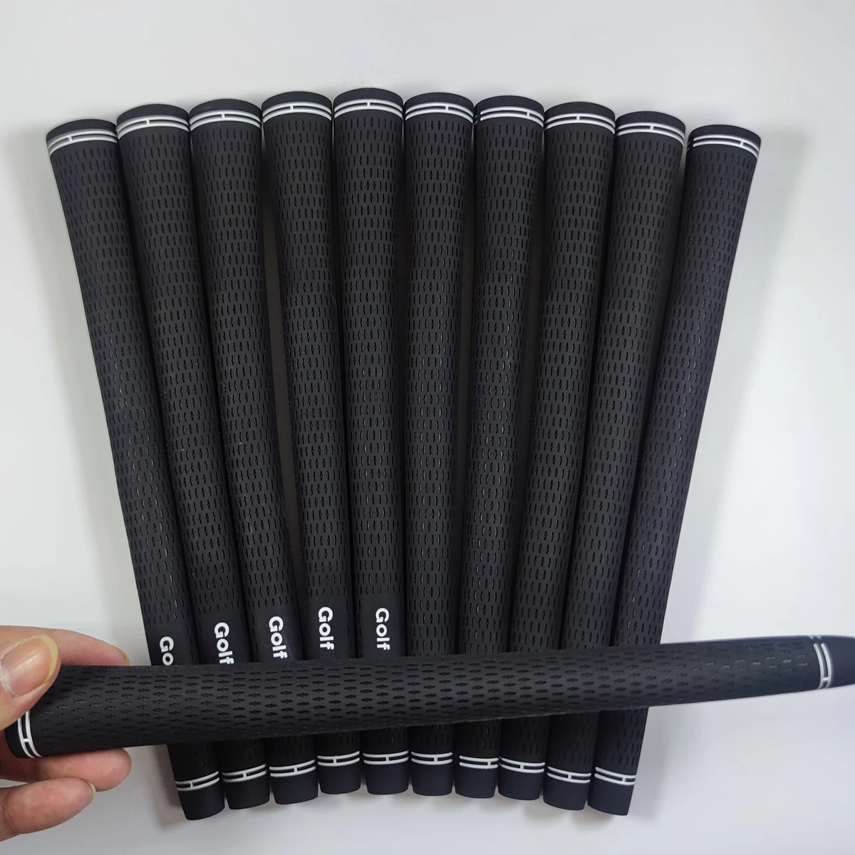 مقابض نادي الجولف باللون الأسود من TOUR VELVE مقاس قياسي متوسط الحجم قبضة مطاطية عالية الجودة للسائق من الخشب والمكاوي #1