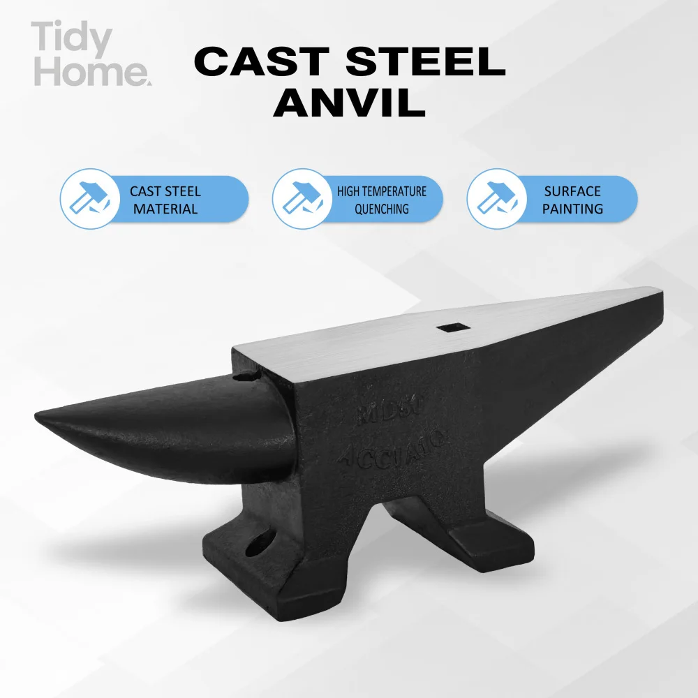

High Hardness Rugged Round Horn Anvil Blacksmith,Large Countertop and Stable Base, Metalsmith Tool for Bending and Shaping