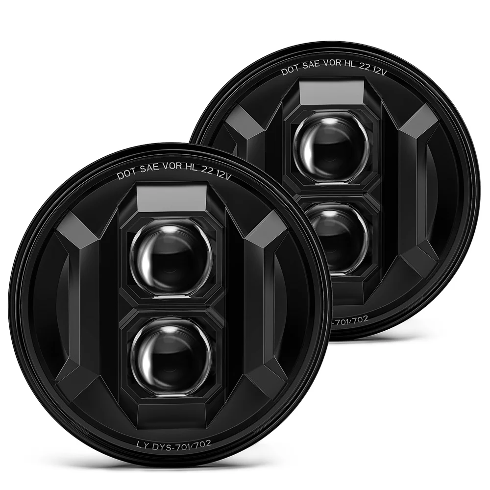 

2pcs Car 7" Headlight for Jeep Wrangler JK Lada Niva 4x4 High Low Beam 7 Inch Round Headlamp For Suzuki Samurai SJ410