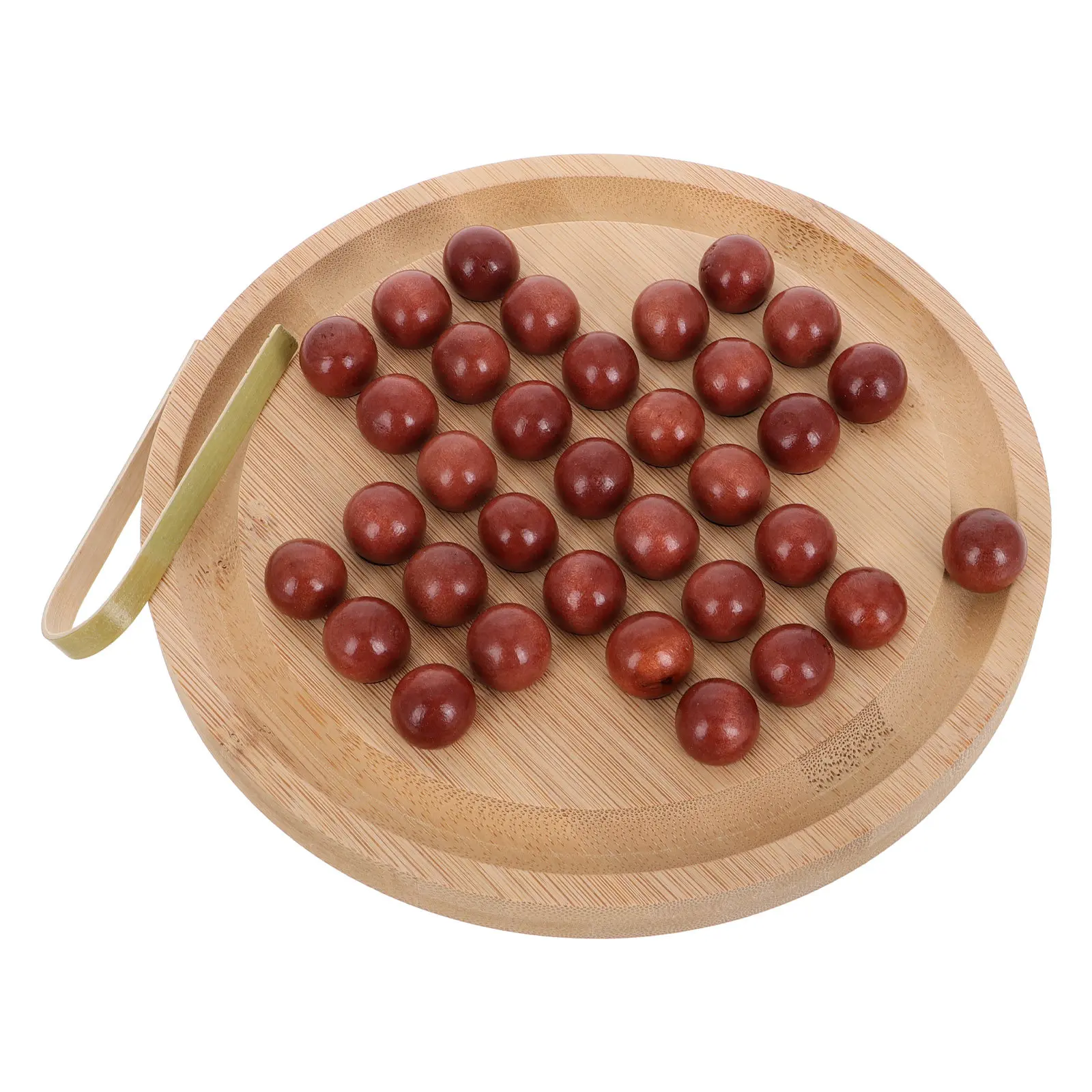 

1 Set Educational Single Player Chess Game Kids Bamboo Board Game Strategy Development Indoor Portable Learning