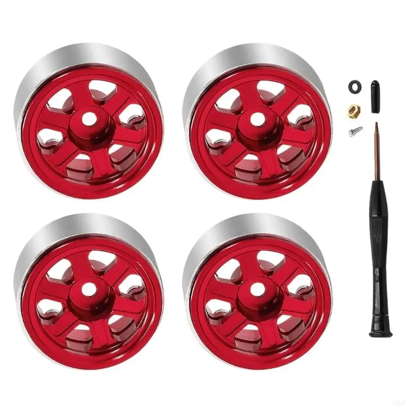 Packung mit 4 hochwertigen 1/30 SCX30 0,7 Zoll Aluminium-Metall-Ersatzrädern für Off-Road-Modelle A2UB – Detail 1