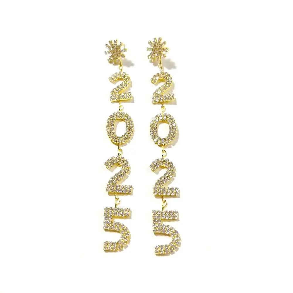 Light Luxury Silver 2025 Earrings Tassels Long Rhinestone Studs Earrings Women Ear Jewelry Diamond 2025 New Year Jewelry Party image 4