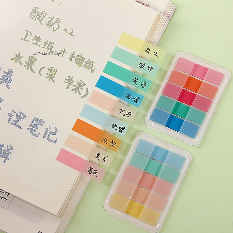 2-Pack Extractable Sticky Tabs Page Markers Writable Transparent Stickers Notes for Books And Documents