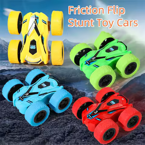 Flip Cars Toys for Kids Mini Truck 360&deg; Rotating Stunt Push and Go Friction Vehicle Great Birthday Gift Idea for Boys