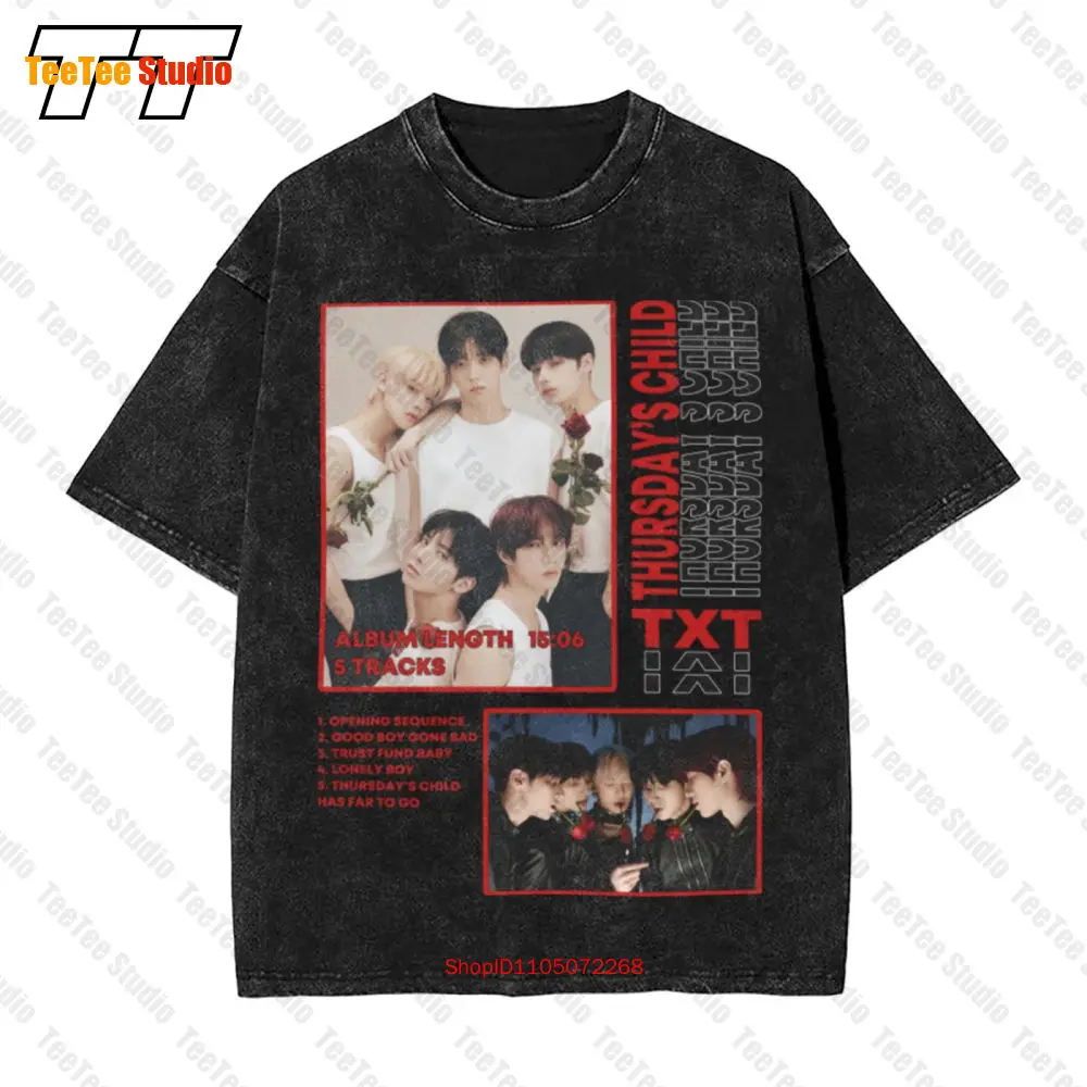 Txt Thursdays Niño Vintage Camiseta de gran tamaño Álbum Kpop JNWZ
