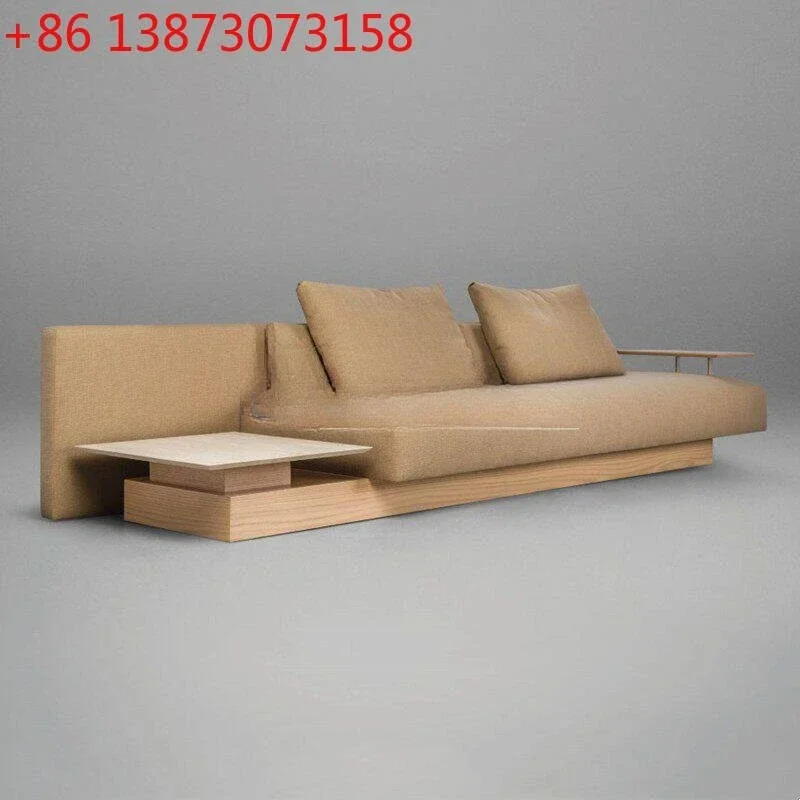 

New Chinese style simple atmosphere creative solid wood rock slab storage edge sofa exhibition hall sales department r