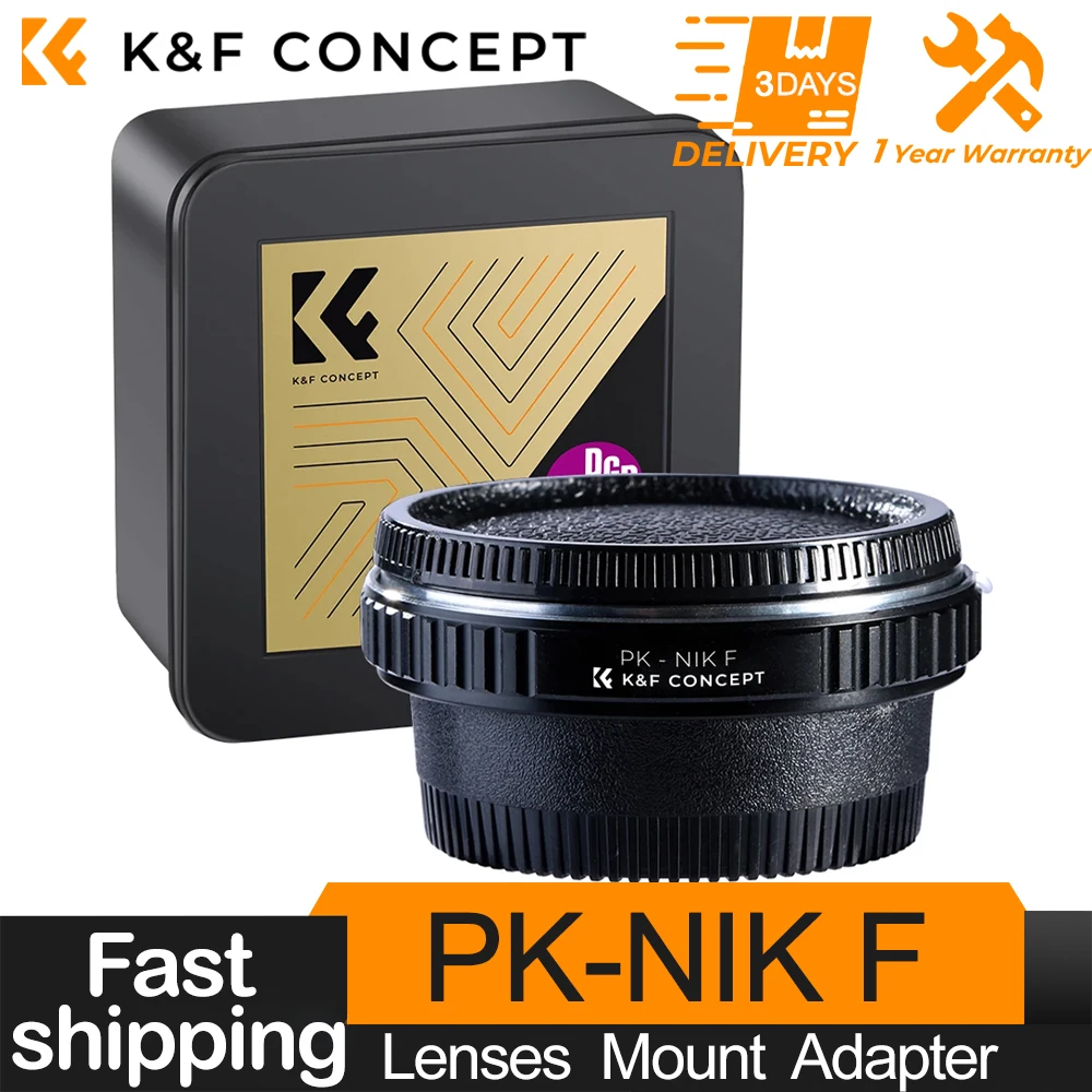 K&F Concept PK-NIK F Lens Mount Adapter for Pentax K Lenses to Nikon DSLR Mount Camera for Nikon D3000 D3s D3x D4 D5 D500 etc