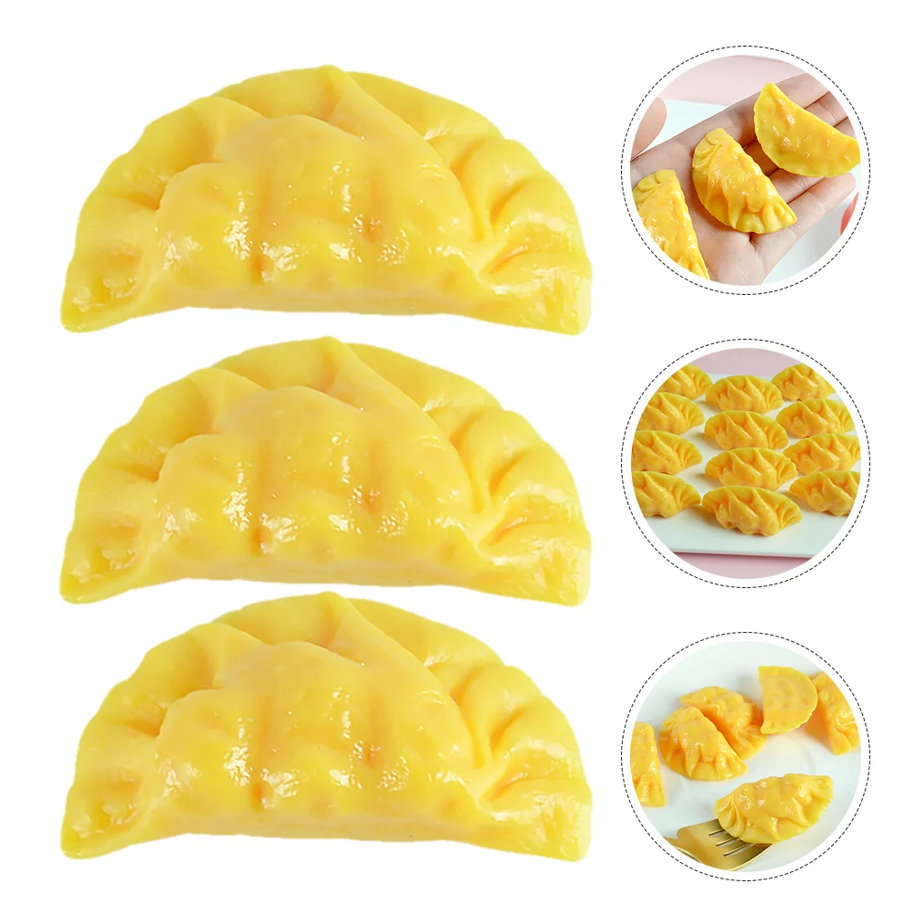 6pcs Simulation Dumpling Model Photography Prop Restaurant Prop Realistic Fake Egg Dumplings Fake Dumpling