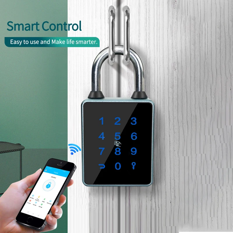 Imagem -02 - Impermeável Digital Smart Cadeado Ttlock App Chave de Senha Nfc Cartão m1 Usb Recarregável Suporte Bluetooth Maneiras de Desbloqueio