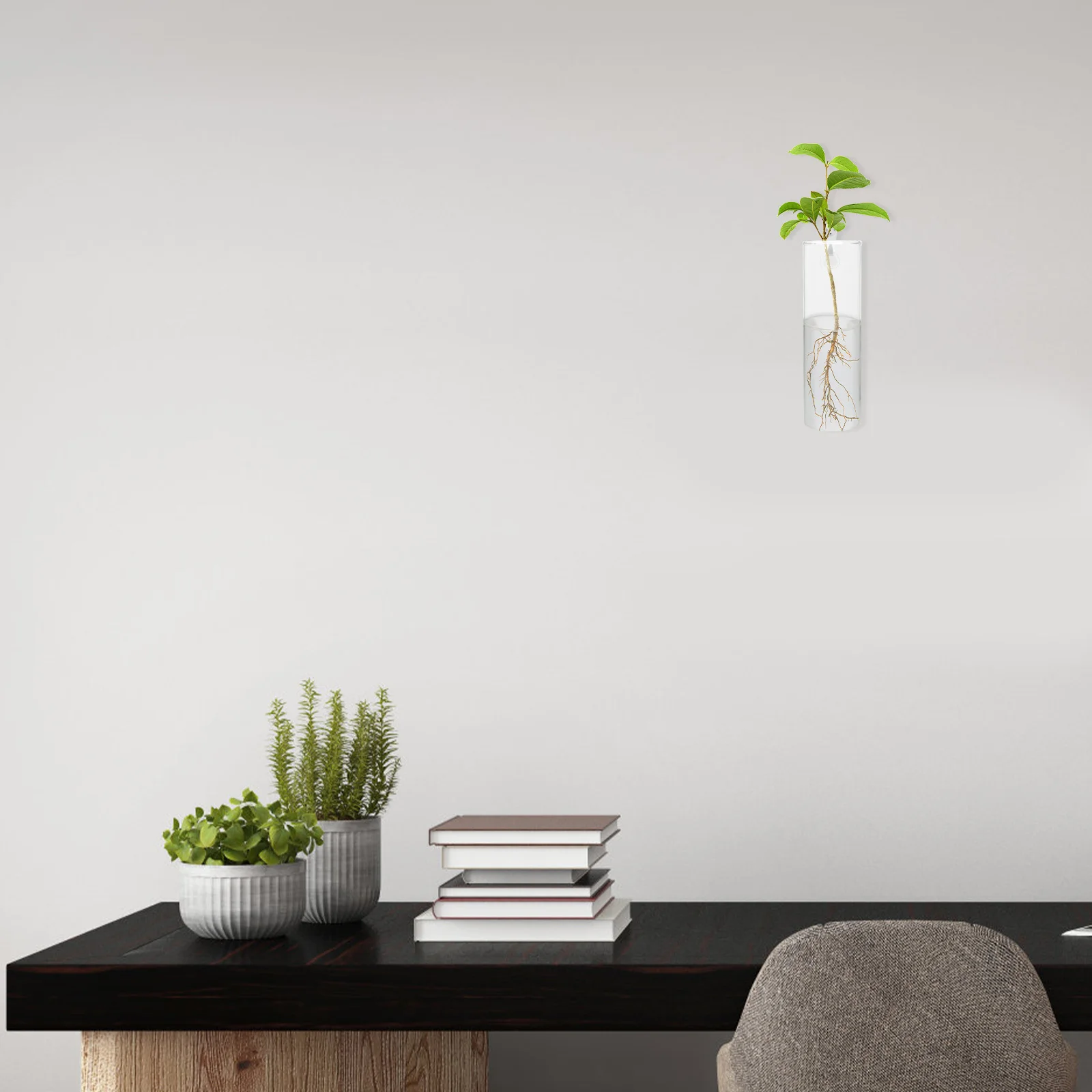 

1Set Cylinder Glass Vase Small Exquisite Wall Mounted Flower Vase for Home Office Decor Modern Clear Glass Plant Holder Brighten