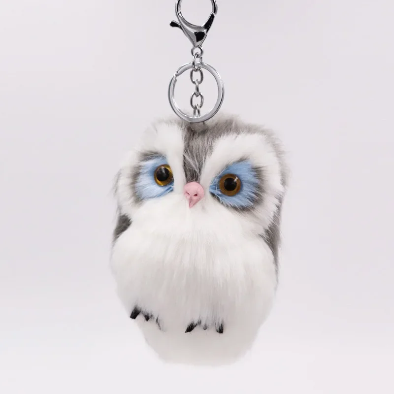 Cute Owl Key Ring Plush Big Eye Bird Bag Charm Car Pendant Key Chain Accessories for Men Women Kids Gifts