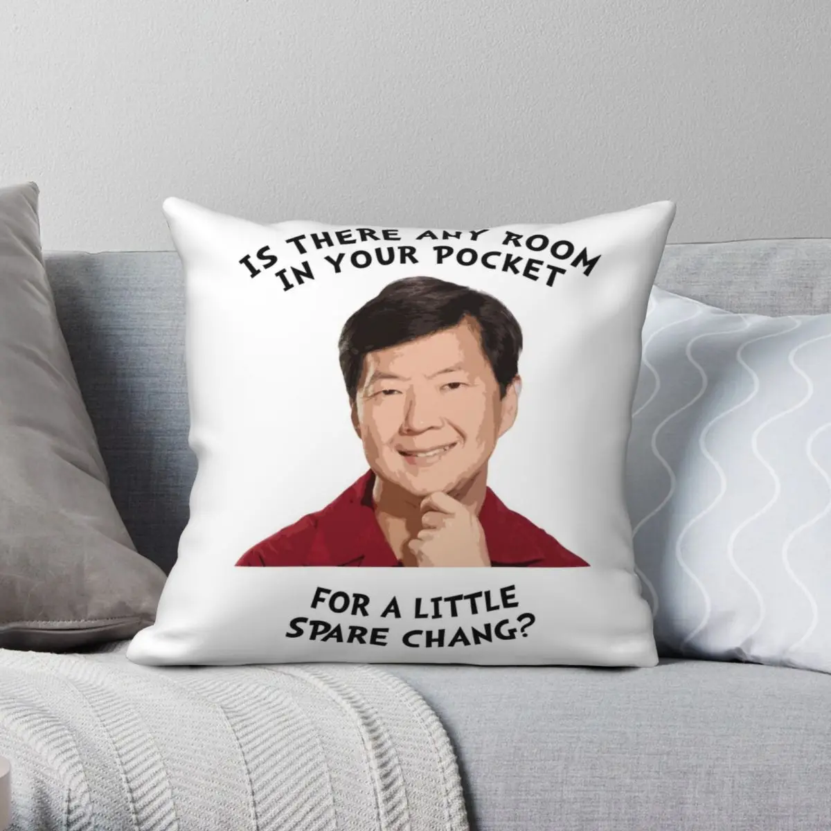 NBC Community Spare Chang Square Pillowcase Polyester Linen Velvet Creative Zip Decor Pillow Case Car Cushion Cover 45x45