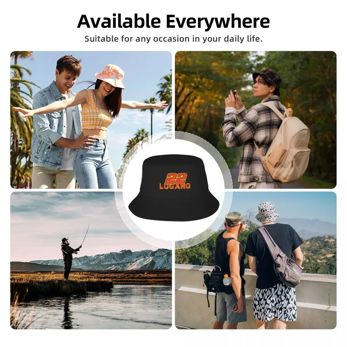 Joey Logano 22 Bucket Hat Horse Hat Brand Man cap Hat Man For The Sun derby Elegant Women's Hats Men's image 6