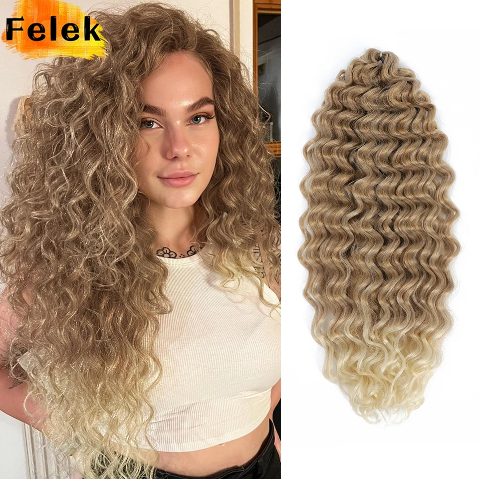 Hawaii Krullende Stijl Ocean Wave Vlechten Hair Extensions Gehaakte Vlechten Synthetische Afro Krullen Ombre Roze Watergolf Vlecht Voor Vrouwen