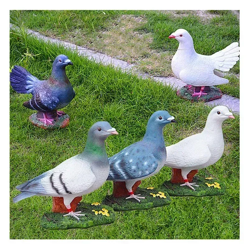 

Outdoor Yard Simulation Pigeon Resin Birds Crafts Garden Scenic Sculpture Figurines Courtyard Park Decoration Ornaments Decor