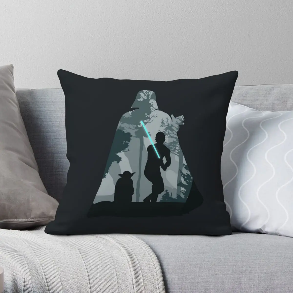 May The 4th Be With You Square Pillowcase Polyester Linen Velvet Pattern Zip Decorative Pillow Case Home Cushion Case