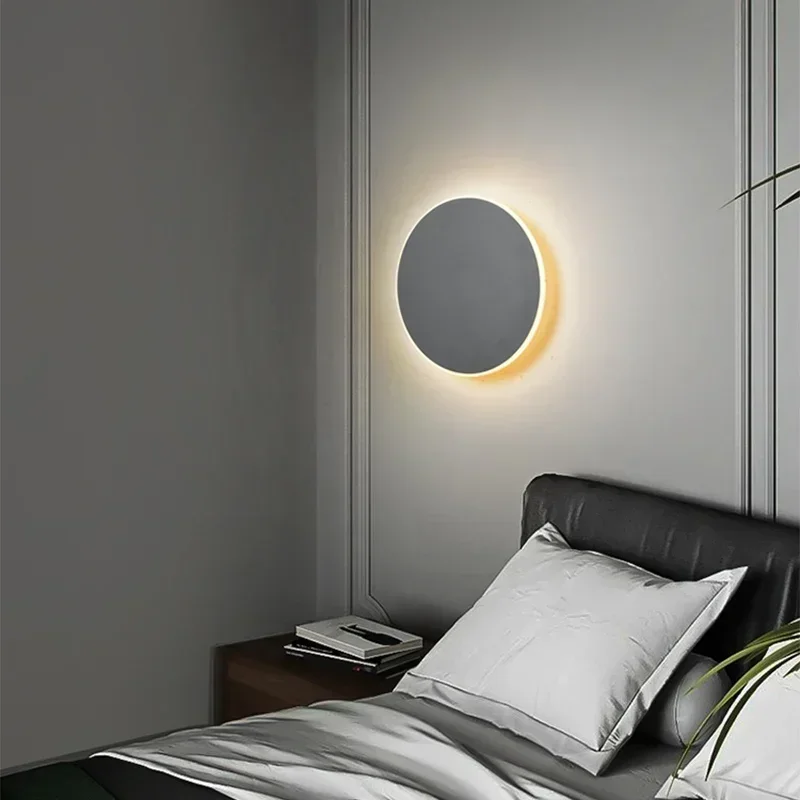 LED Round Wall Lamps Lighting Touch Switch Porch Sensor Interior Modern Minimalist Style Bedroom Stair Background Wall Sconces