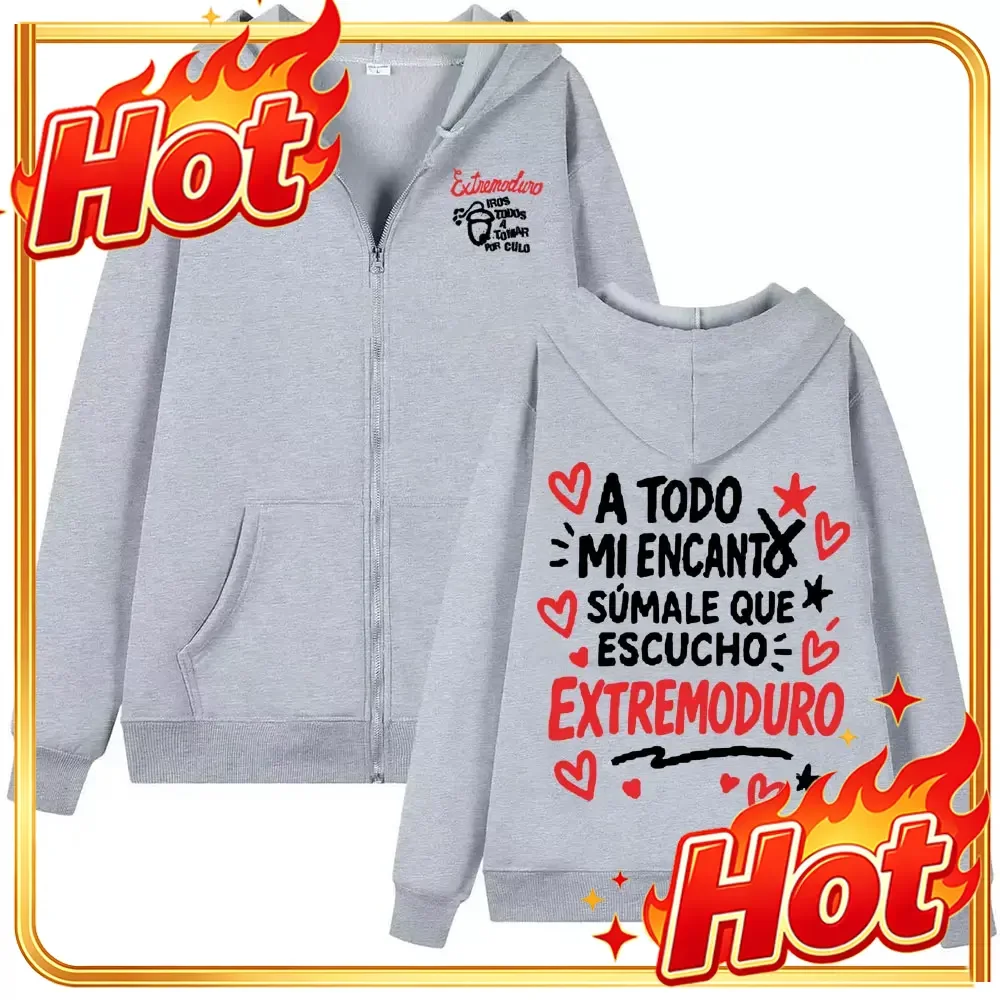 Rock Band Extremoduro Album Zip Up Hoodies Men Women Fashion Long Sleeve Zipper Pullovers Autumn/Winter Casual Jacket Sweatshirt