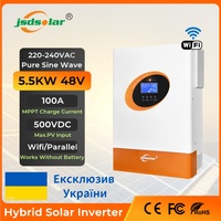 jsdsolar 5.5KW 48V Hybrid Solar Parallel Inverter 230V Off Grid Pure Sine Wave Solar Inverter 100A MPPT Solar Charge Controller
