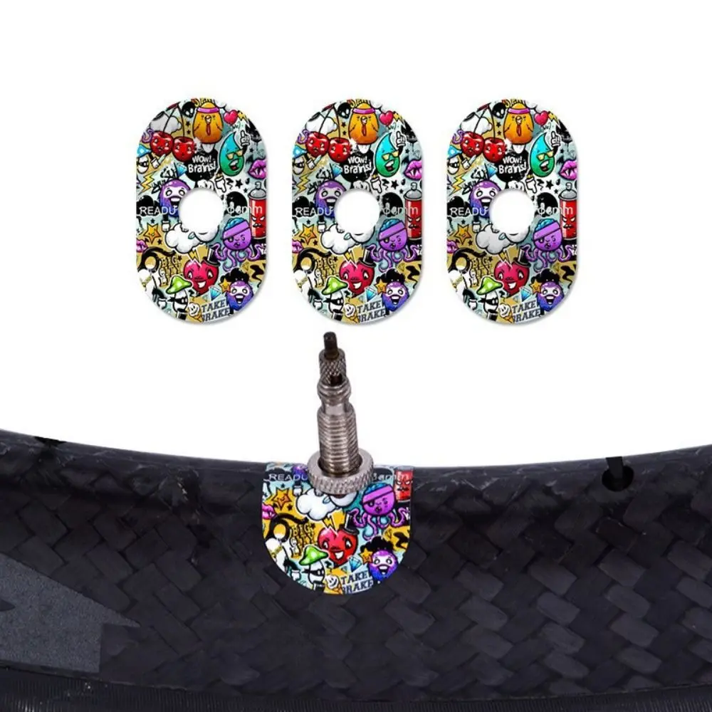 

3 шт./компл., ПВХ, наклейка на велосипедный клапан, наклейки на велосипедный клапан, многоцветные декоративные наклейки для велосипеда, водонепроницаемые, не выцветающие, универсальные