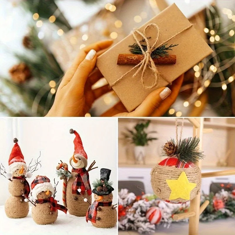 1 Buah Benang Rami Tugas Berat 200M X 2Mm, Tali Kerajinan Tebal 656 Kaki untuk Berkebun, Pembungkus Kado & Dekorasi Seni