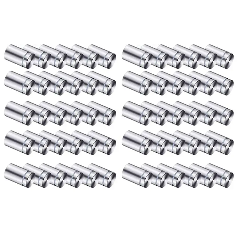 LLCS-120Pcs Sign Standoff Screws Advertising Screws Stainless Steel Wall Standoff Mounts Glass Acrylic Nail For Glass Artwork