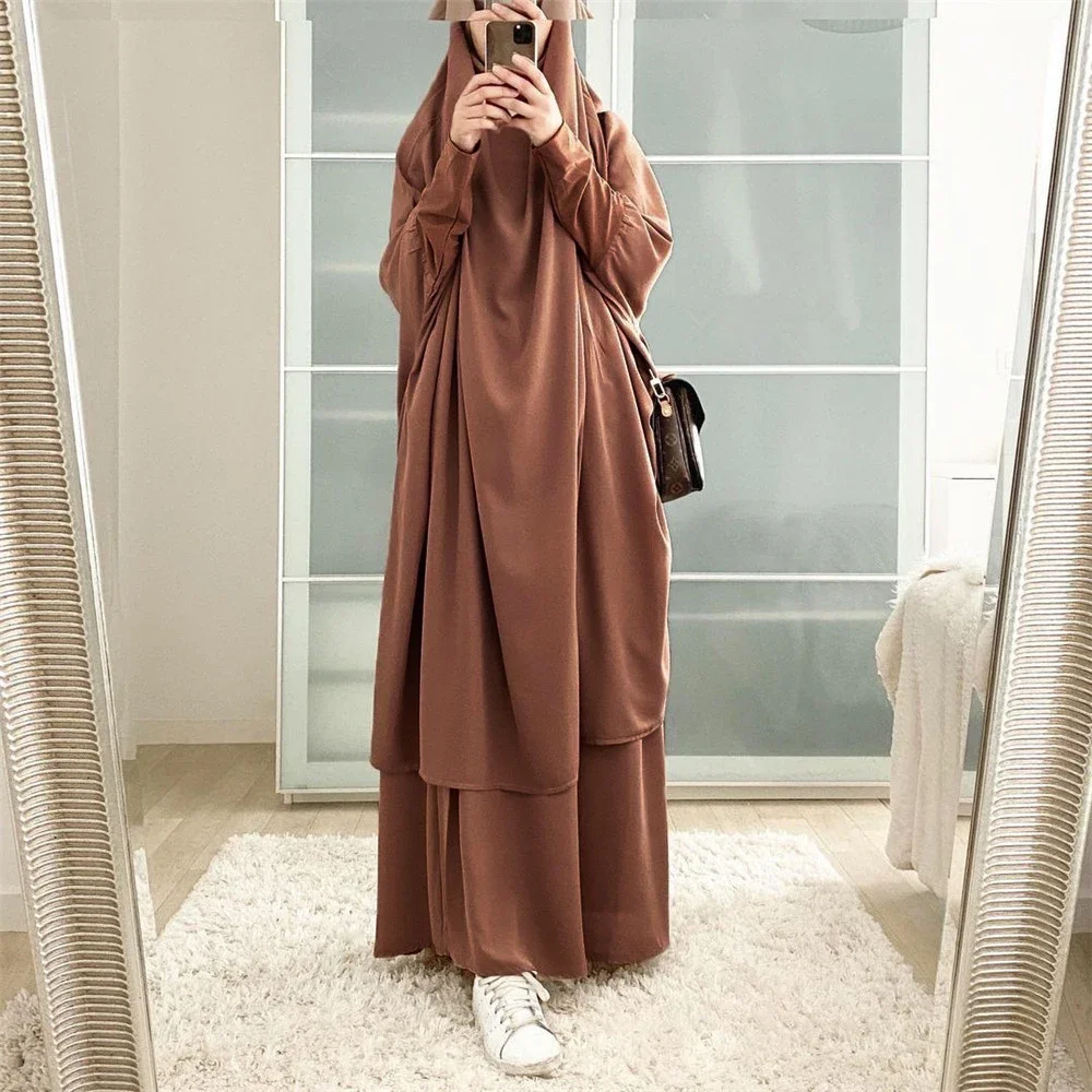 Women Hooded Muslim Hijab Dress Eid Prayer Garment Robe Abaya Long Khimar Full Cover Ramadan Gown Abayas Islamic Clothes