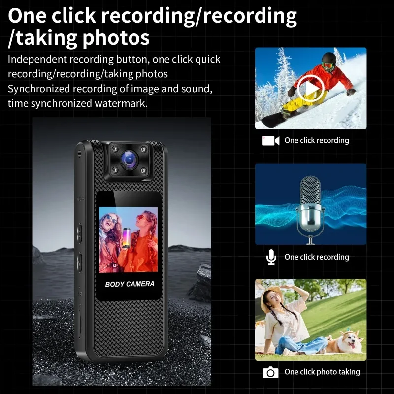 Portable Clip-On HD Camera Recorder 1.54 LCD Screen WiFi TF Card Support for Cycling Vlogging Sports Travel Recording - Image 4