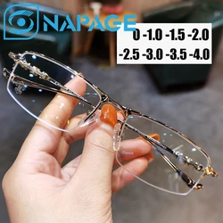 Luxury Square Frame Myopia Glasses Women Men Anti-blue Light Near Sight Eyeglasses Finished Optical Prescriptipn Minus Eyewear