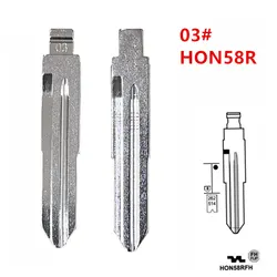 10pcs #03 HON58R Key Blank LISHI HON58 Uncut Flip Blade for Old Honda Odyssey Accord Key Uncut Blank Car-styling Car Key Blanks