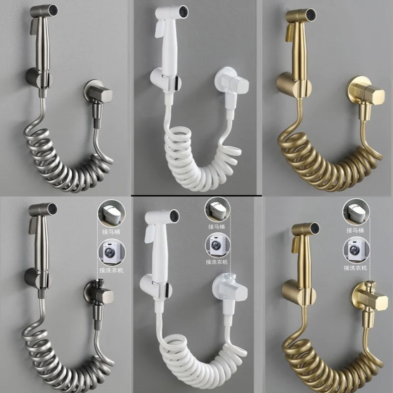 

Brushed Gold Two Way Handheld Bidet Sprayer For Toilet Watering Can Bidet Faucet Toilet Bidet Shower Head for Self Cleaning